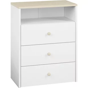 Komoda 11 Elmo ML Meble Biały, Buk Fjord - Komody - miniaturka - grafika 1