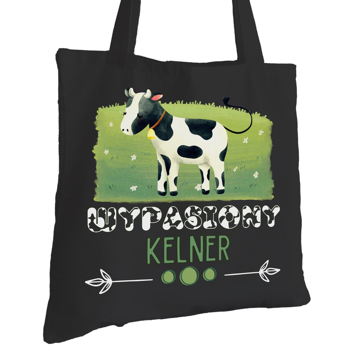 Torba Bawełniana dla Kelnera Czarna Na Prezent Ekologiczna Trwały Nadruk