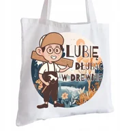 Torby i wózki na zakupy - Torba Bawełniana biała dla Stolarza Na Prezent ekologiczna Trwały Nadruk - miniaturka - grafika 1