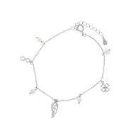 Bransoletki - Srebrna bransoletka 925 Skrzydło Nieskończoność Perły - miniaturka - grafika 1