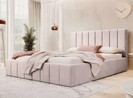 Łóżka - Łóżko tapicerowane z pojemnikiem SFG0116 | 160x200 | Welur | Beżowy #03 - miniaturka - grafika 1