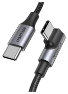 Kable USB - Ugreen USB-C do USB-C, kątowy US334 5A, PD 100W, 1m czarny - miniaturka - grafika 1