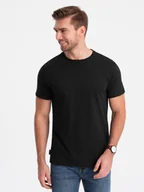 Koszulki męskie - Klasyczny T-shirt męski bawełniany BASIC - czarny V1 OM-TSBS-0146 3XL - miniaturka - grafika 1