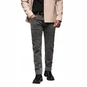 Spodnie męskie - Klasyczne spodnie jeansowe męskie szare regular Ombre OM-PADP-0217 V4 r XXL - miniaturka - grafika 1