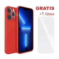 Etui i futerały do telefonów - Etui ochronne SOONTEC (czerwone) do Apple iPhone 13 Pro, ochronne etui TPU + 1 szkło pancerne chroniące ekran, FULL COVER GLASS - miniaturka - grafika 1