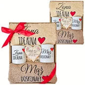 Dekoracje domu - Prezent Na Ślub Wesele Zestaw Ręczników Z Haftem Kubki - miniaturka - grafika 1