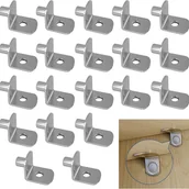 Zawiasy, okucia i inne akcesoria - Wsporniki półkowe, wsporniki w kształcie litery L, przeznaczone do podtrzymywania półek w meblach, szafkach, regałach, 20 sztuk, wsporniki 5 mm - miniaturka - grafika 1