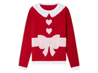 Swetry dla dziewczynek - pepperts!® Świąteczny sweter dziewczęcy LED (146/152, Czerwony) - miniaturka - grafika 1