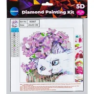 Zabawki kreatywne - Centrum Diamentowa mozaika 5D - Cat&Flowers 20x20cm - miniaturka - grafika 1