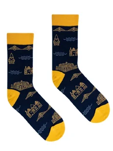 Zabytki Wrocławia skarpetki kolorowe we wzory Kabak - Skarpetki męskie - miniaturka - grafika 1