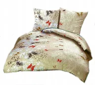 Pościel - pościel bawełna lux 140x200 + 1 poszewka B 251-1 motyle beżowe - miniaturka - grafika 1