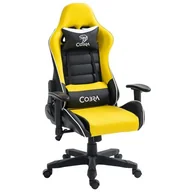 Fotele gamingowe - Cobra Rebel CR201 Gamingowy do 130kg Skóra ECO Żółto-czarny - miniaturka - grafika 1