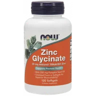 Suplementy naturalne - Now Foods Zinc Glycinate - Chelat Cynku i Olej z Pestek Dyni (120 kaps.) - miniaturka - grafika 1