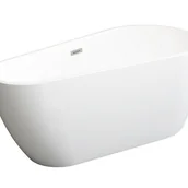 Wanny - VENTE-UNIQUE Wanna wolnostojąca asymetryczna – 240 l – 160 × 80 × 59 cm (dł. × szer. × wys.) – kolor biały – akrylowa - LEPINE - miniaturka - grafika 1