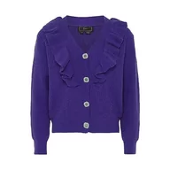 Swetry damskie - faina Damski rozdwajany drewniany brzeg uszu dekolt w serek modny kardigan akryl fioletowy rozmiar XL/XXL, liliowy, XL - miniaturka - grafika 1