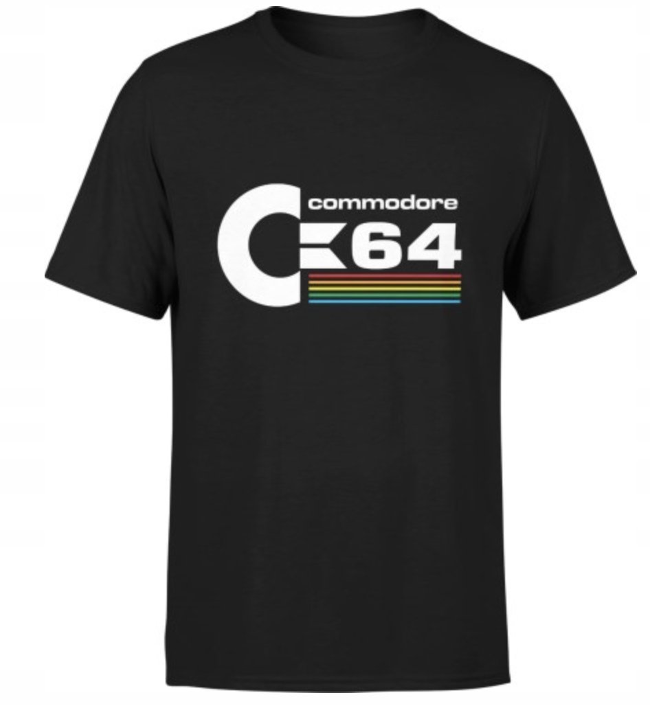KOSZULKA MĘSKA ŚMIESZNA T-SHIRT Z NADRUKIEM Commodore 64 KOMPUTER r . L