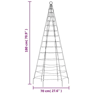 Choinka z lampek, na maszt, 200 zimnych białych LED, 180 cm Lumarko! - Oświetlenie świąteczne Choinka z lampek, na maszt, 200 zimnych białych LED, 180 cm Lumarko! - Oświetlenie świąteczne - miniaturka - grafika 12