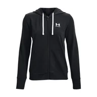 Bluzy damskie - Damska Bluza UNDER ARMOUR RIVAL TERRY FZ HOODIE 1369853-001 – Czarny - miniaturka - grafika 1