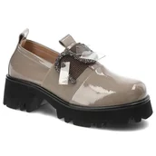 Półbuty damskie - Szare Półbuty S.Barski Wygodne Buty Damskie - miniaturka - grafika 1