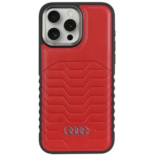 Etui Audi Synthetic Leather z MagSafe na iPhone 15 Pro - czerwone - Etui i futerały do telefonów - miniaturka - grafika 1