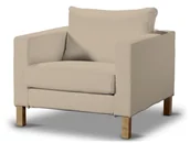 Pokrowce na meble - Dekoria Pokrowiec na fotel Karlstad krótki Caffe Latte beżowy) Fotel Karlstad Cotton Panama 619-702-01 - miniaturka - grafika 1