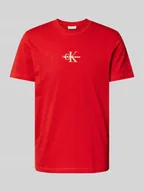 Koszulki męskie - T-shirt z okrągłym dekoltem i wyhaftowanym logo - miniaturka - grafika 1