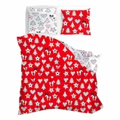 Pościel - Pościel FARO Scandic, czerwona w serca, 220 x 200 cm - miniaturka - grafika 1