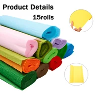 Rękodzieło - TEMU 15 Rolki Papieru Krepowego do Symulacji Bukietów DIY, Ręcznie Robione Materiały do Kwiatów, Papier Różany, Materiały do Dekoracji Ślubnych i - miniaturka - grafika 1