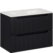 Szafki łazienkowe - Szafka Łazienkowa Wisząca z Umywalką 80 cm Nova Black Comad Czarny - miniaturka - grafika 1