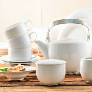 Serwis kawowy porcelanowy na 12 osób PLUS WHITE - Serwisy do kawy i herbaty - miniaturka - grafika 1