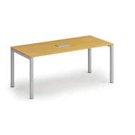 Stoły i stoliki do biura - Stół PRIMO SQUARE 1800 x 800 x 750, buk + port blatowy TYP II, srebrny - miniaturka - grafika 1