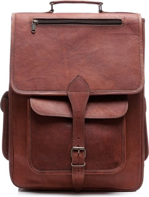 Belveder Plecak skórzany vintage brąz Outlander BT09