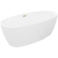 Wanny - Mexen Lira wanna wolnostojąca wzór 170 x 80 cm, biała, przelew miedź szczotkowana - 52831708000-65 - miniaturka - grafika 1