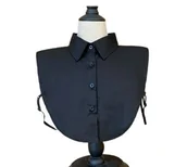 Koszule damskie - Fałszywa koszula kołnierz z zapięciem CZARNY kołnierz Szpic - miniaturka - grafika 1