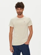 Koszulki męskie - Tommy Jeans T-Shirt DM0DM04411 Beżowy Slim Fit - miniaturka - grafika 1