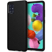 Etui i futerały do telefonów - Spigen Etui Liquid Air do Samsung Galaxy A51 Matte Black ACS00601 - miniaturka - grafika 1