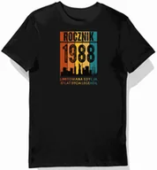 Koszulki męskie - Koszulka męska czarna 1988 urodziny 37 lat prezent S - miniaturka - grafika 1