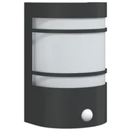 Lampy ogrodowe - vidaXL Kinkiet zewnętrzny z czujnikiem ruchu, czarny, stal nierdzewna - miniaturka - grafika 1