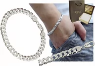 Bransolety męskie - Bransoletka Srebrna Pancerka 925 Pełna Diamentowana 7,50 mm Grawer - miniaturka - grafika 1