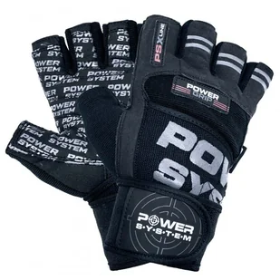 Rękawice fitness Power System  Fitness Rukavice Power Grip Černošedé XXL - Rękawice do ćwiczeń - miniaturka - grafika 1