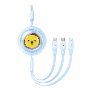 Kabel ładowania 3w1 Baseus USB do USB-C, USB-M, Lightning 3,5A, 1,1m (niebieski) - Kable - miniaturka - grafika 14