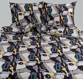 Pościel - Andropol Pościel satynowa 200x220 Laura 7 18836 szara niebieska żółta geometria - miniaturka - grafika 1