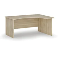 Biurka - Biurko narożne PRIMO WOOD, 1600 x 1200 mm, prawe, dąb naturalny - miniaturka - grafika 1