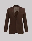 Marynarki męskie - marynarka do zestawu briga brąz slim fit - miniaturka - grafika 1