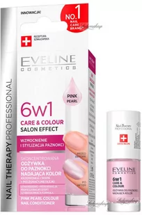 Eveline Cosmetics - NAIL THERAPY PROFESSIONAL - Care & Colour Salon Effect Nail Conditioner - Skoncentrowana, koloryzująca odżywka wzmacniająca do paznokci 6w1 - Pink Pearl - 5 ml - Odżywki do paznokci - miniaturka - grafika 1