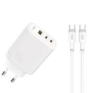 Ładowarki do telefonów - XO Ładowarka sieciowa CE02A PD 20W QC 3.0 18W 1x USB 1x USB-C biaa + kabel USB-C  USB-C - miniaturka - grafika 1
