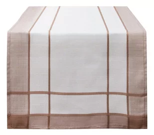 Dekorart Obrus MÓWISZ I MASZ, Stephani, brązowo-biały, 150x260 cm - Obrusy i serwetki - miniaturka - grafika 1