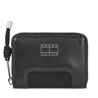 Portfele - Mały Portfel Damski Tommy Jeans AW0AW16218 Czarny - miniaturka - grafika 1