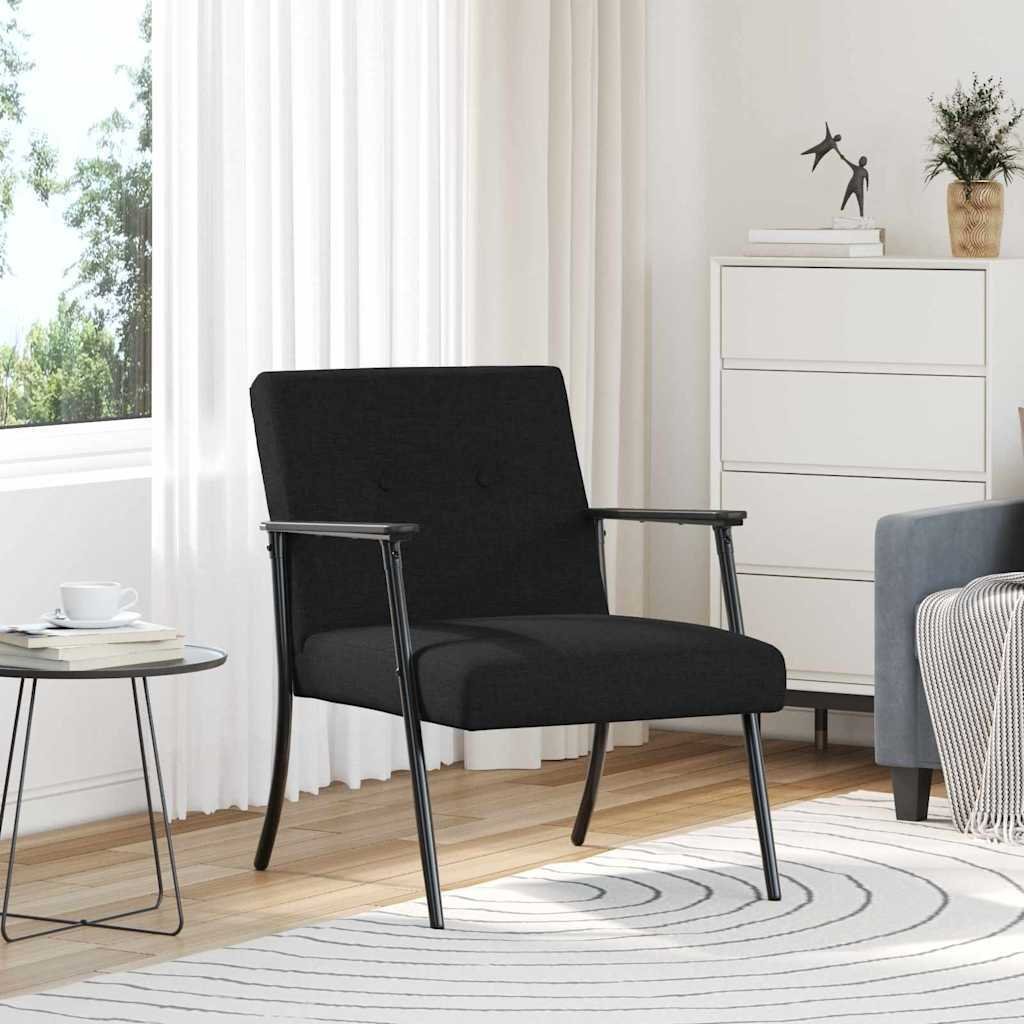 vidaXL fotel czarny 59 x 75 x 78 cm tkanina