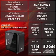 Zestawy komputerowe - Komputer MAD DOG ENDORFY500AIR-A08DB32V2 R7-7800X3D 32GB RAM 1TB SSD GeForce RTX4060 DLSS 3 Wi-Fi - miniaturka - grafika 1